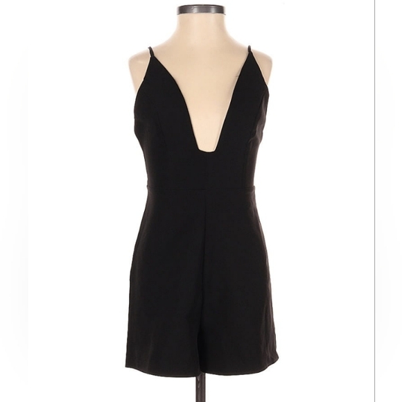 ASOS Black Plunge Romper Women's Size 0 - Picture 1 of 3